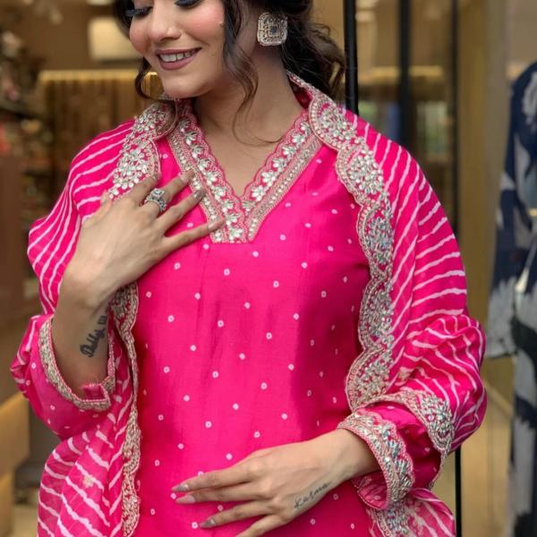 Silk Crepe Kurta Bottom with Dupatta Set – Elegant and Comfortable Ethnic Wear