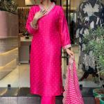 Silk Crepe Kurta Bottom with Dupatta Set – Elegant and Comfortable Ethnic Wear