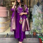 Purple Top with Banarasi Silk Dupatta – Elegant Traditional Wear