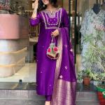 Purple Top with Banarasi Silk Dupatta – Elegant Traditional Wear