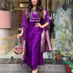 Purple Top with Banarasi Silk Dupatta – Elegant Traditional Wear