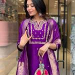 Purple Top with Banarasi Silk Dupatta – Elegant Traditional Wear