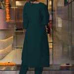 Women's Rama Straight Embroidered Kurta with Pant & Dupatta