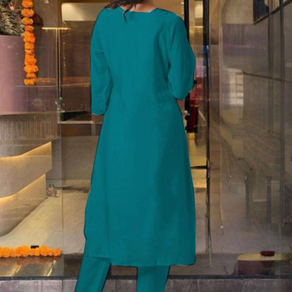 Women's Roman Silk Kurta With Bottom & Dupatta Set