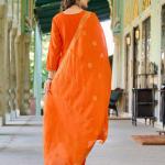 Elegant Roman Silk Salwar Suit Set with Banarasi Silk Dupatta – Festive & Party Wear