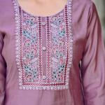 Light Purple Roman Silk Salwar Suit with Organza Silk Dupatta – Elegant Festive Wear for Women